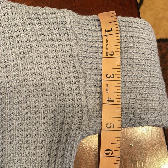 Sincerely Jules Baby Blue Cropped Adjustable knit Sweater Size XS - Picture 11 of 13